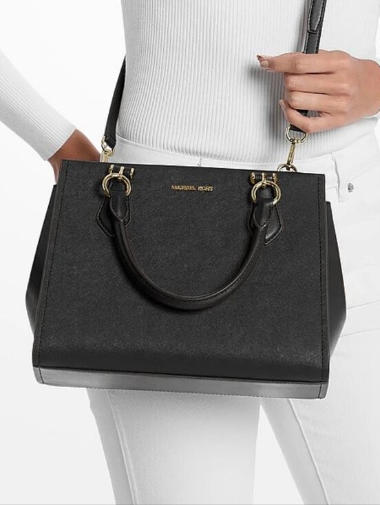 MICHAEL Michael Kors Handbags - NEW MICHAEL Michael Kors Marilyn Medium Leather Satchel Black